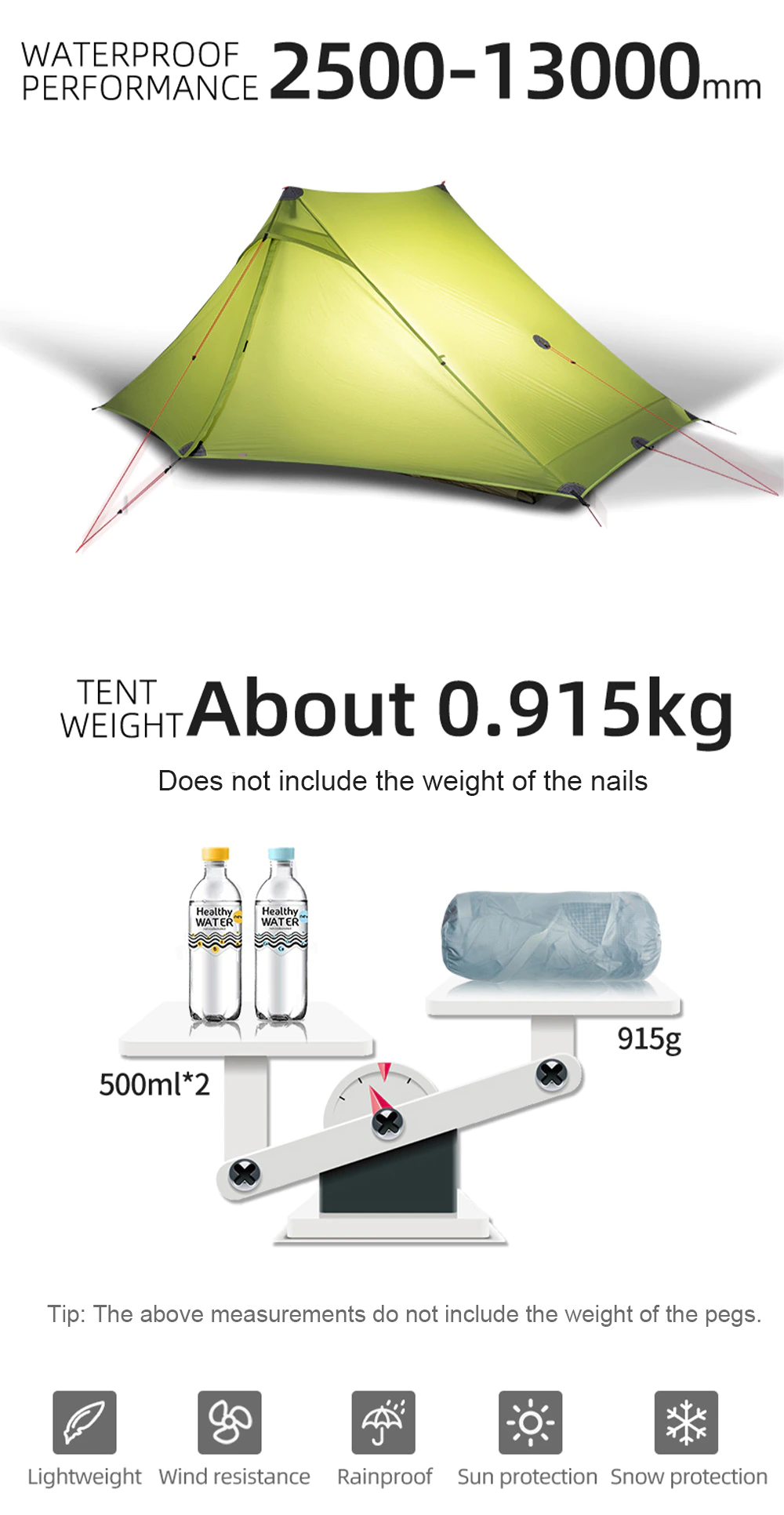 Cheap Goat Tents 3F UL GEAR Camping Tent Ultralight 2 Person 4 Season Professional 20D Silicone Nylon Outdoor Tent For Hiking LanShan 2 Pro   